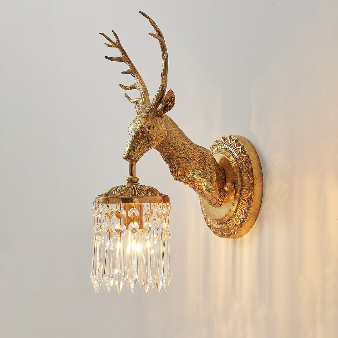 Antler Kristall Wandleuchte