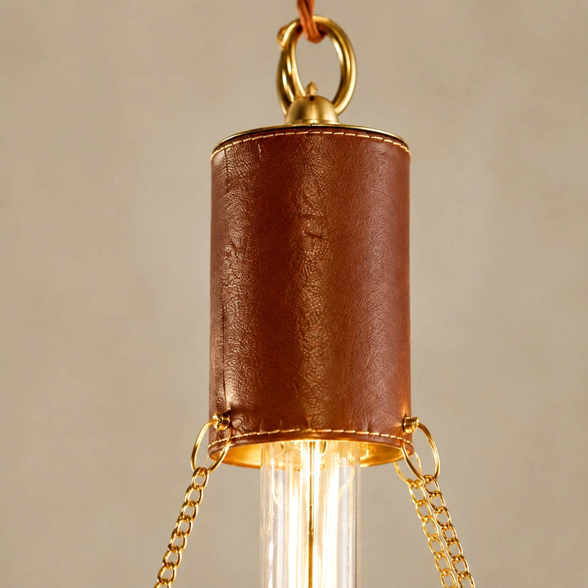 Prismatic French Leather Pendant Light 13
