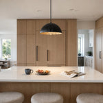 Cargar imagen en el visor de la Galería, Black metal pendant lamp over a kitchen island