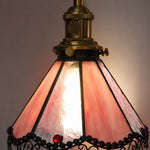 Cargar imagen en el visor de la Galería, Close detail of pink stained glass shade