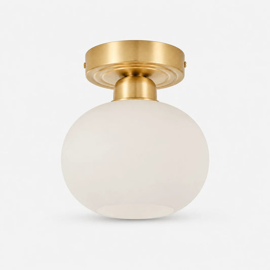 Standard brass opal glass ceiling light