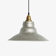 Distressed silver and antique brass pendant lamp