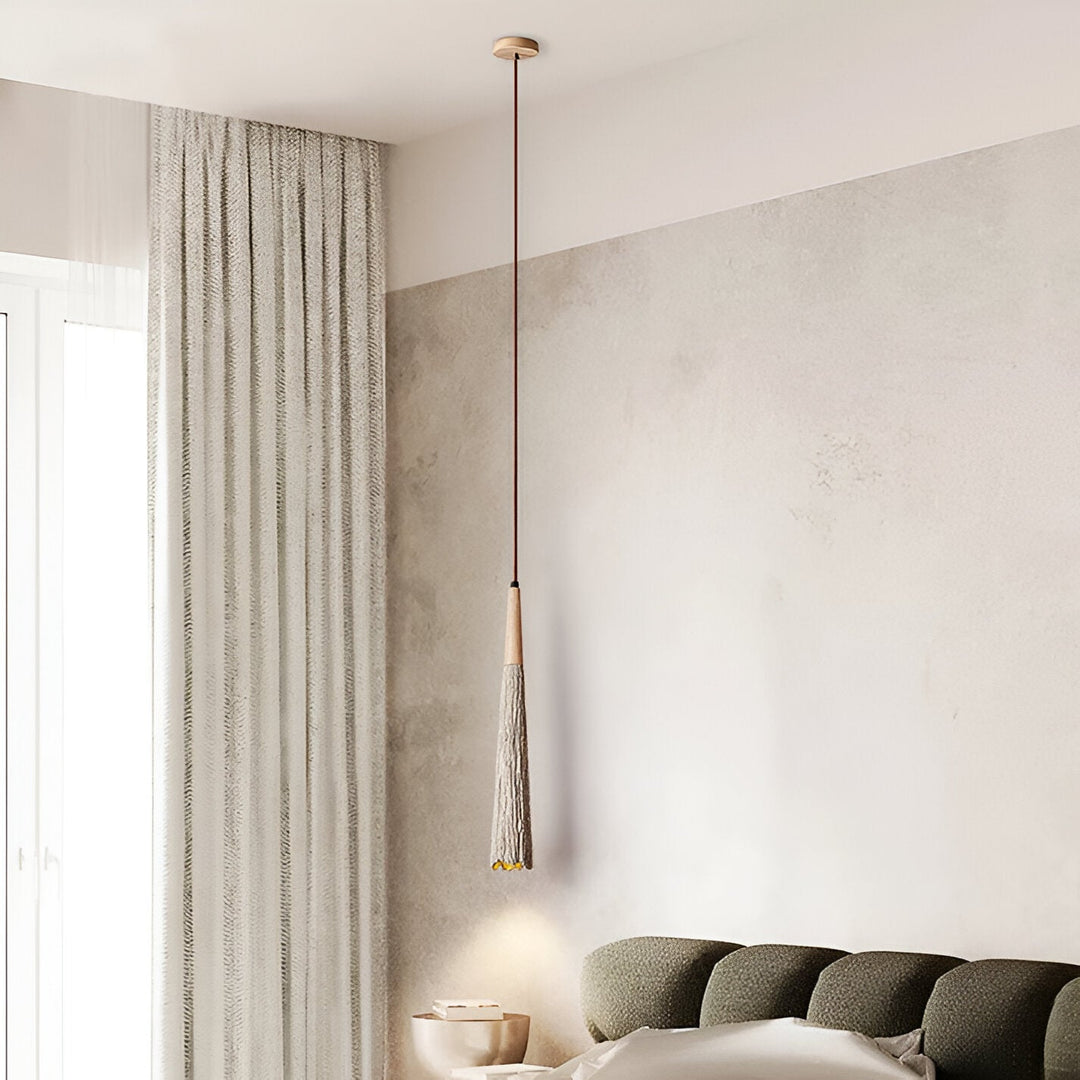 Lámpara colgante LED retro crema estilo Wabi-Sabi