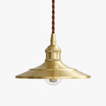Load image into Gallery viewer, Vintage polished brass pendant light on a clean white background