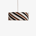 Cargar imagen en el visor de la Galería, Striped fabric drum pendant light