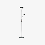 Load image into Gallery viewer, Linexis Art Deco Metal &amp; Opal Glass Floor Lamp – Dual-Light Design for Modern Interiors