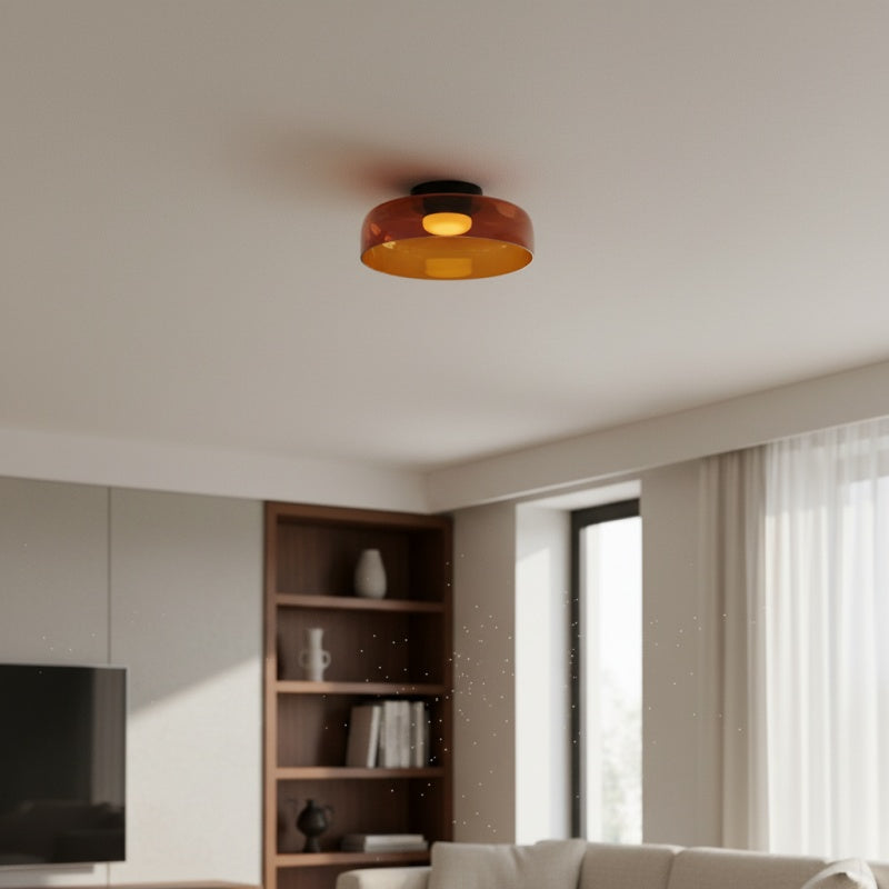 Celestial Moderne Glazen Plafondlamp – Scandinavisch Ontwerp Glazen Schijfarmatuur voor Slaapkamer en Eetkamer