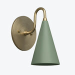 Load image into Gallery viewer, Curva Metal Cone Shade Sconce – Vintage Brass Wall Light for Entryway or Stairwell