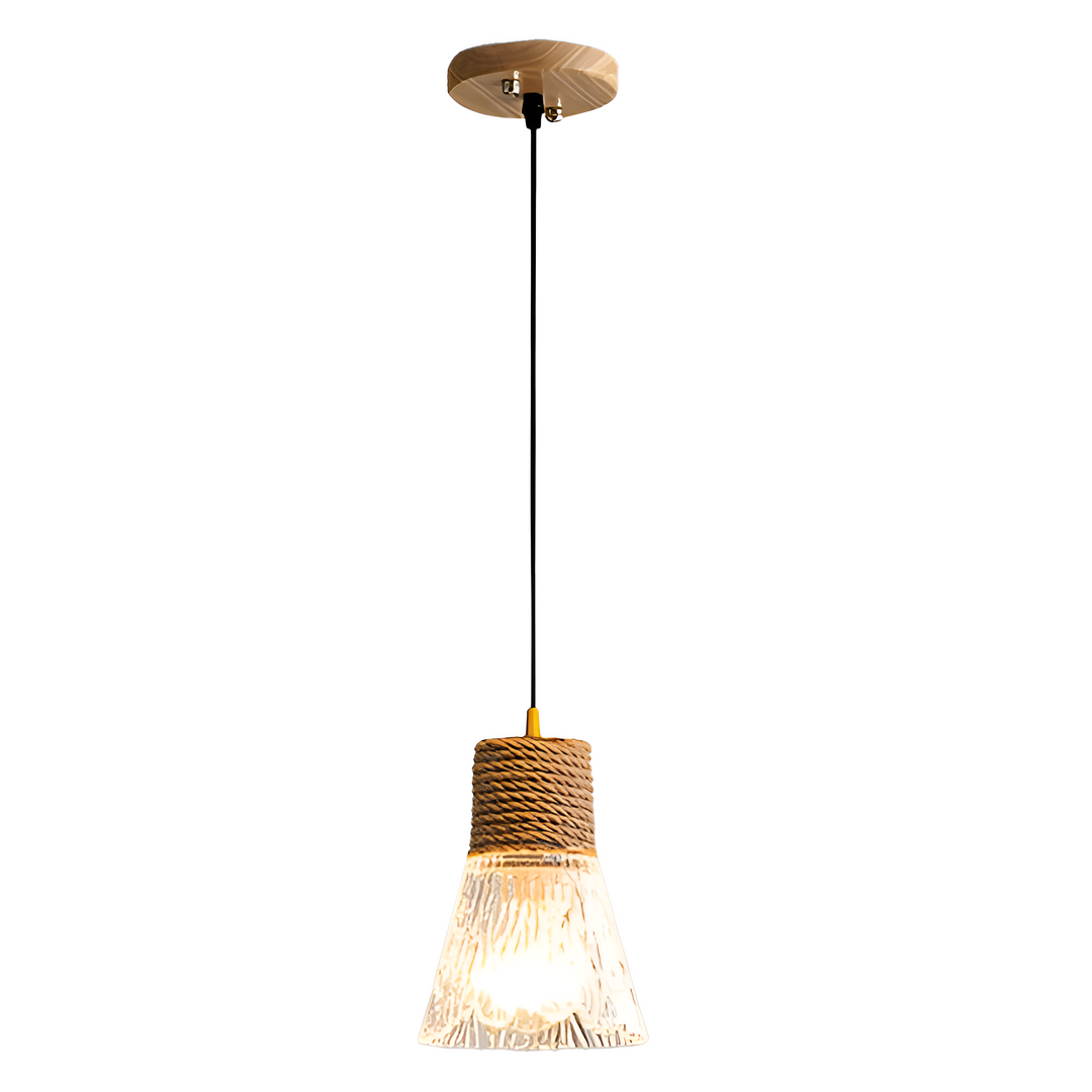 Nordic Hemp Rope Glass Pendant Light