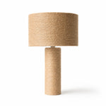 Load image into Gallery viewer, Woven jute cylinder table lamp on a white background
