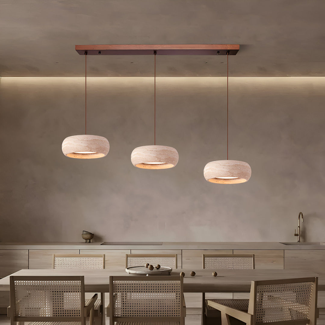 Wabi Sabi Style Travertine Stone Pendant Light