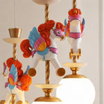 Cargar imagen en el visor de la Galería, Close up of painted horse ornament and brass fixture detail