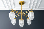 Load image into Gallery viewer, Tierlux Glass Chandelier – Vintage Brass Globe Lighting Fixture
