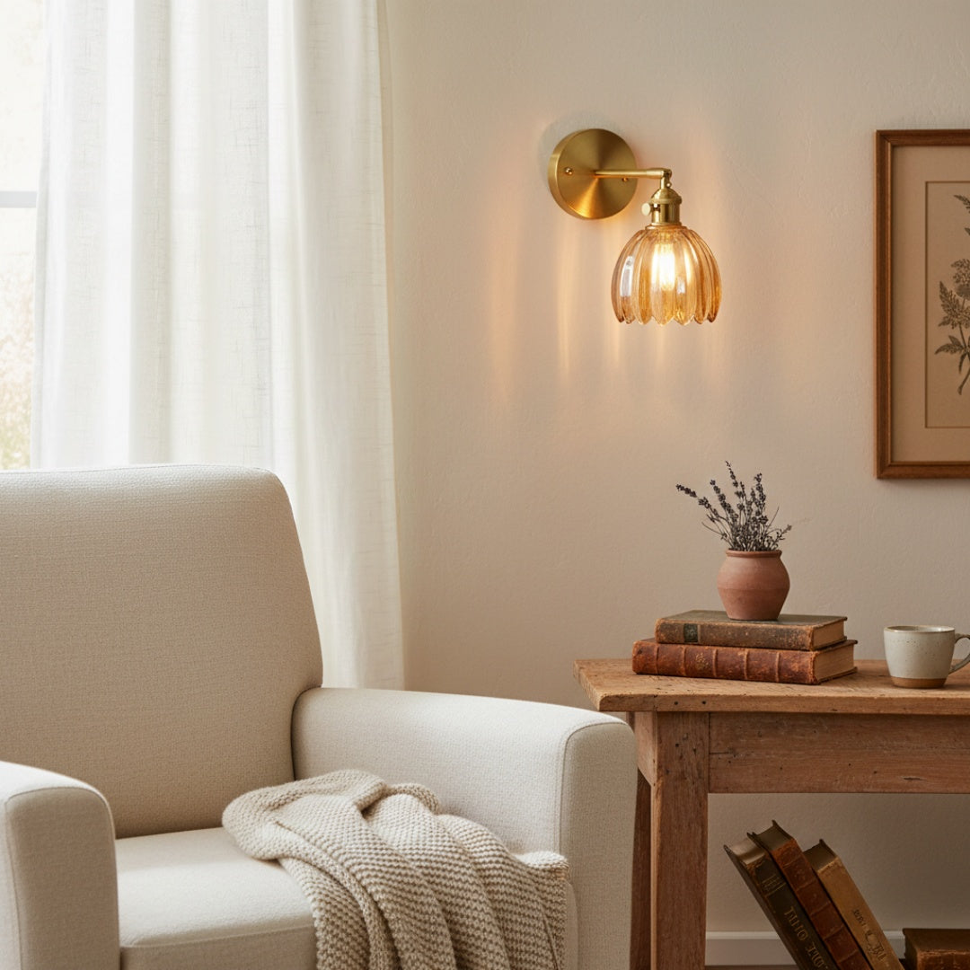 Blossix Bloemige Tulp Wandlamp – Moderne Wandlamp Metalen Basis voor Interieurverlichting U27