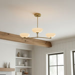 Cargar imagen en el visor de la galería, Lámpara de araña de globo de vidrio Vega de estilo moderno de mediados de siglo con pantallas de vidrio para comedor y isla de cocina