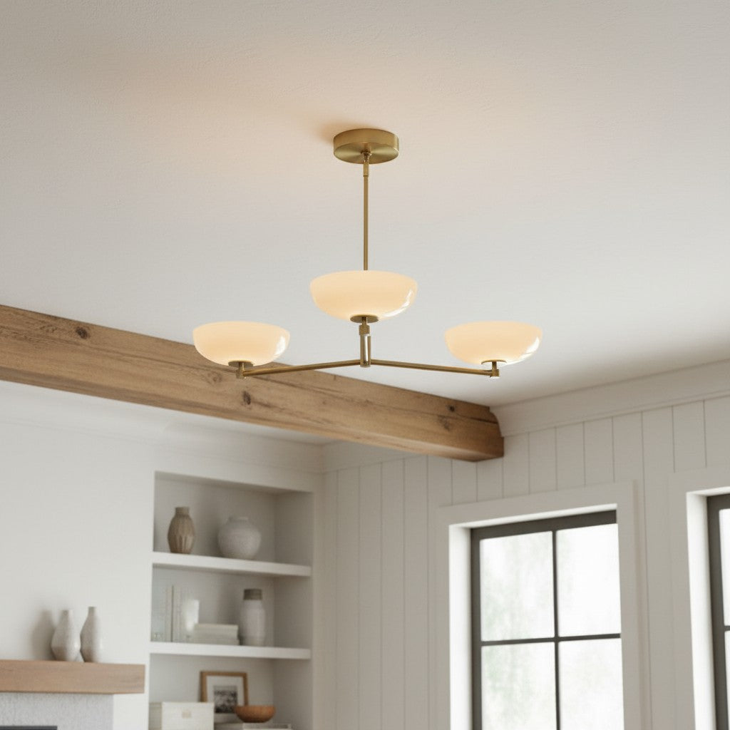 Lámpara de araña de globo de vidrio Vega de estilo moderno de mediados de siglo con pantallas de vidrio para comedor y isla de cocina