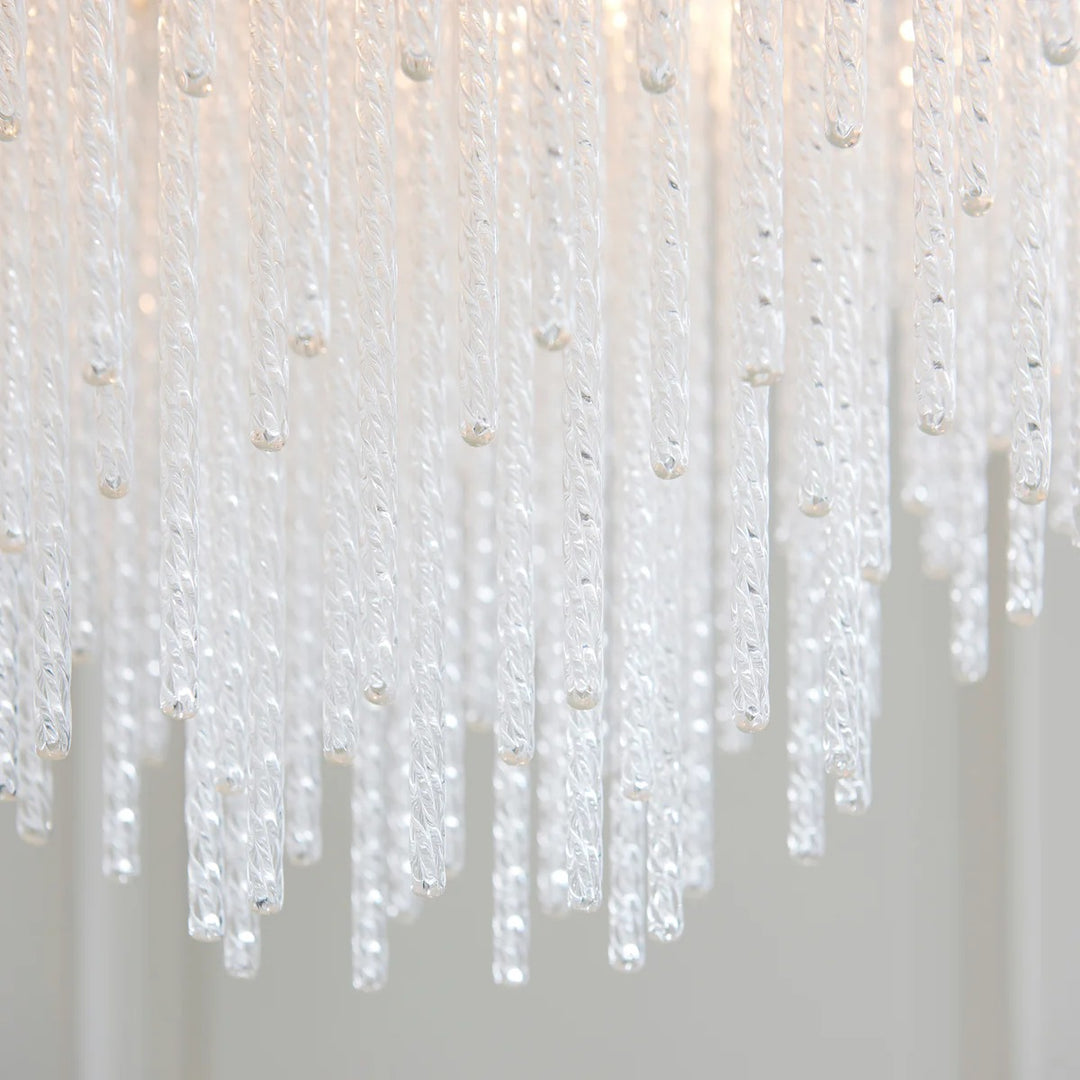 Cavara meerlaagse glazen staafkroonluchter – gelaagde messing hanglamp voor eetkamer en entree