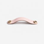 Afbeelding laden in galerijweergave, Cowhide leather and brass cabinet pull handle color and size option