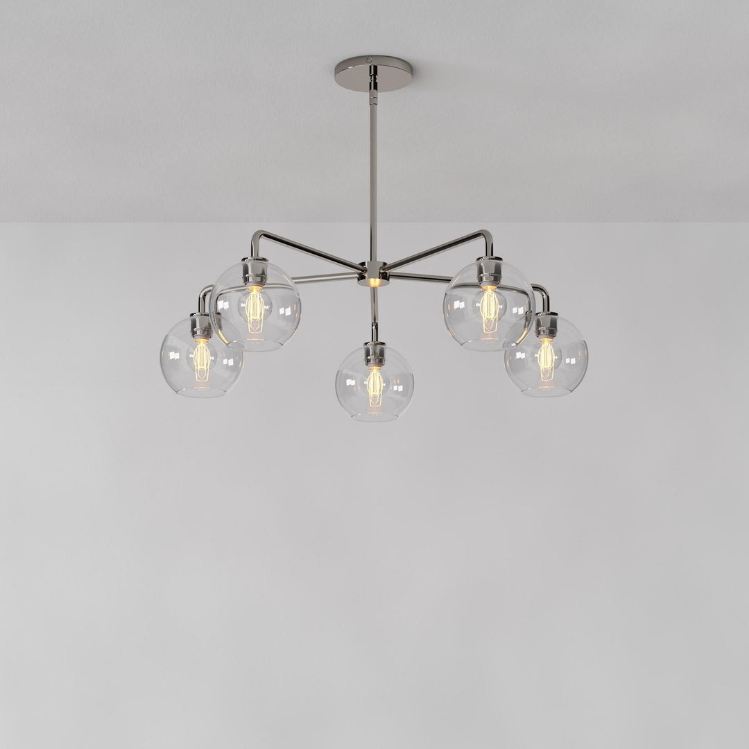 Selvion Elegant 5-Light Globe Chandelier – Modern Glass Pendant Lighting Fixture