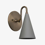 Load image into Gallery viewer, Curva Metal Cone Shade Sconce – Vintage Brass Wall Light for Entryway or Stairwell