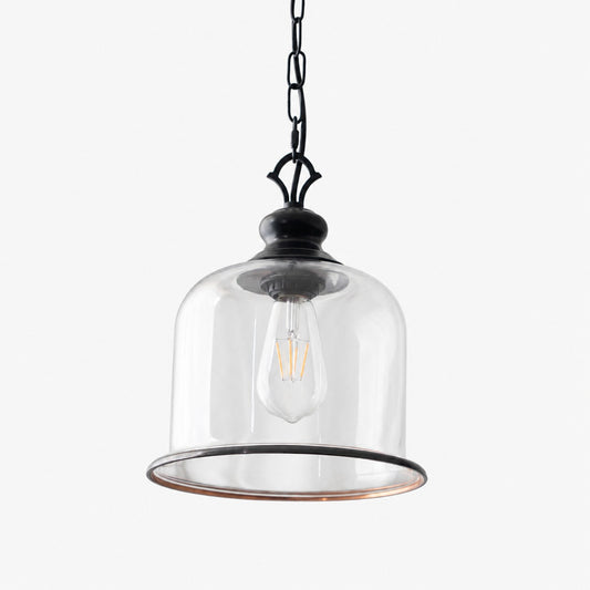 Vintage Glass Metal Pendant Light