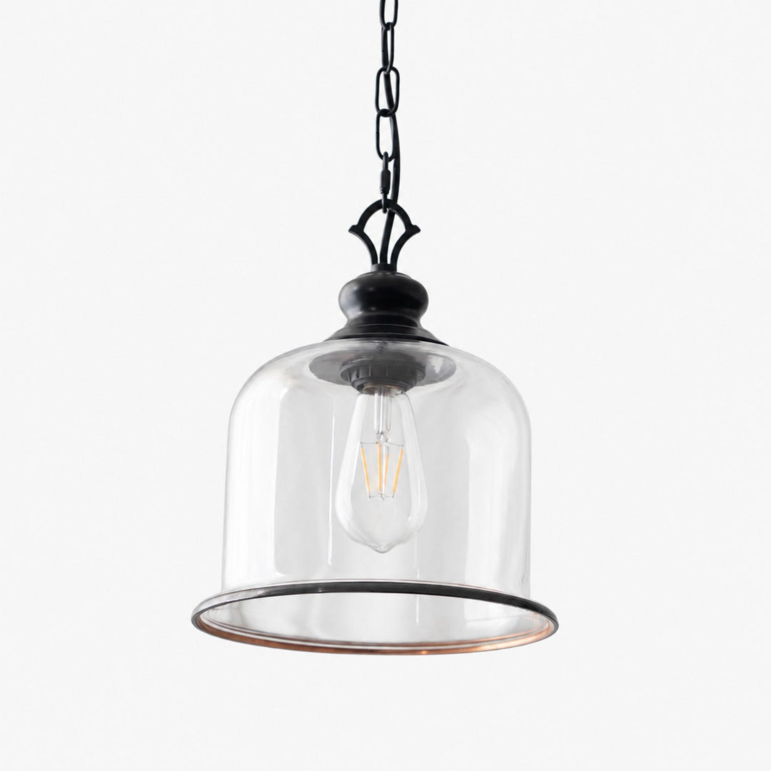 Vintage Glass Metal Pendant Light