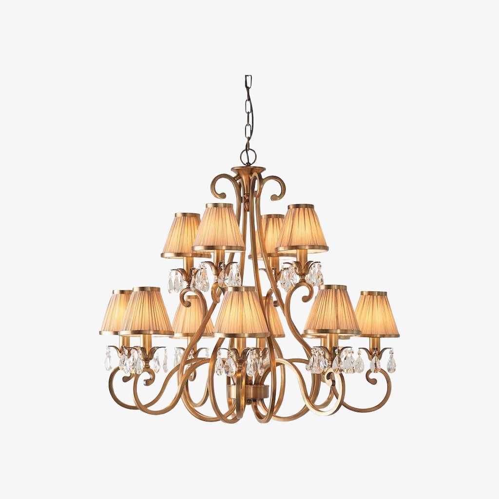 Talonis Mehrfach-Leuchten Stoff Kronleuchter - Elegante Metall gebogene Arme für Esszimmer und Wohnzimmer