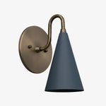 Load image into Gallery viewer, Curva Metal Cone Shade Sconce – Vintage Brass Wall Light for Entryway or Stairwell