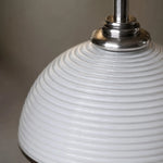 Cargar imagen en el visor de la Galería, Close detail of the white ribbed shade and metal socket