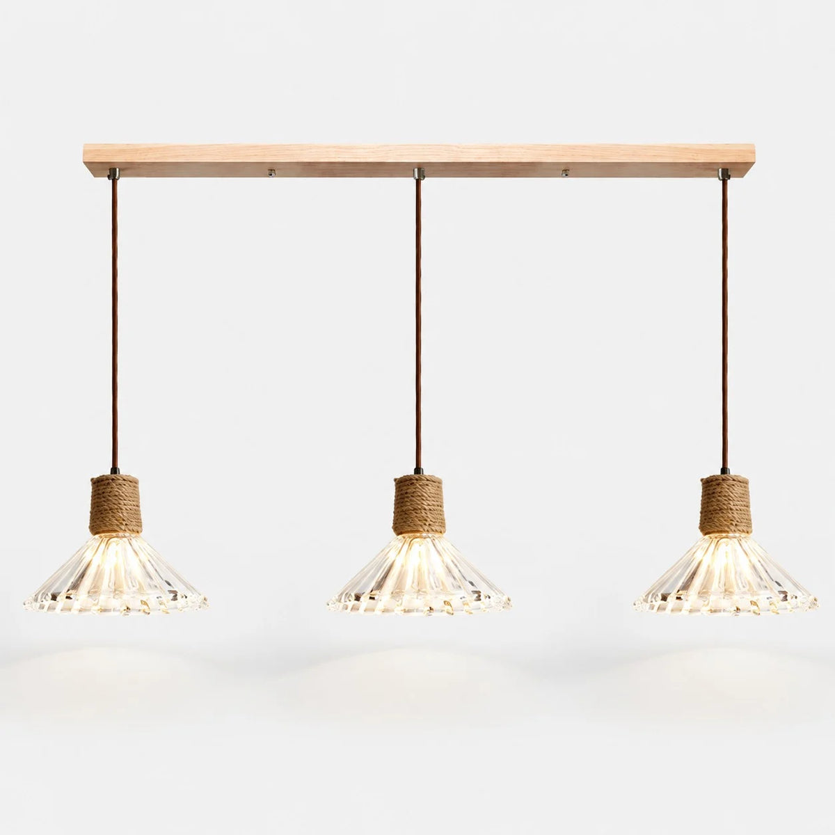 Rustic Woven Rope Glass Pendant Light Collection