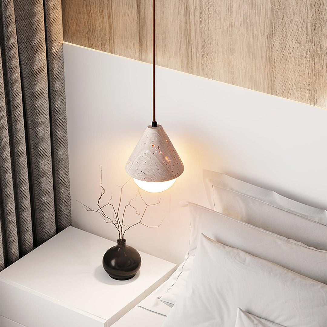 Lampa Wisząca z Trawertynu