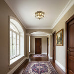 Cargar imagen en el visor de la Galería, Lámpara de techo empotrada estilo linterna antigua Braleen – Diseño de vidrio transparente para sala y dormitorio