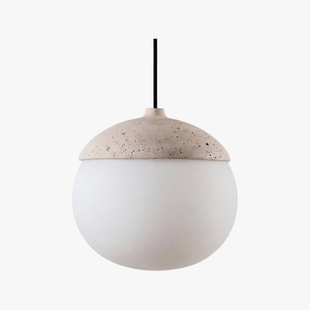Lampada a Sospensione a Gruppo di Sfere Moderne Orbaltis - Lampada a Sospensione in Pietra Naturale e Vetro per Soggiorno o Cucina