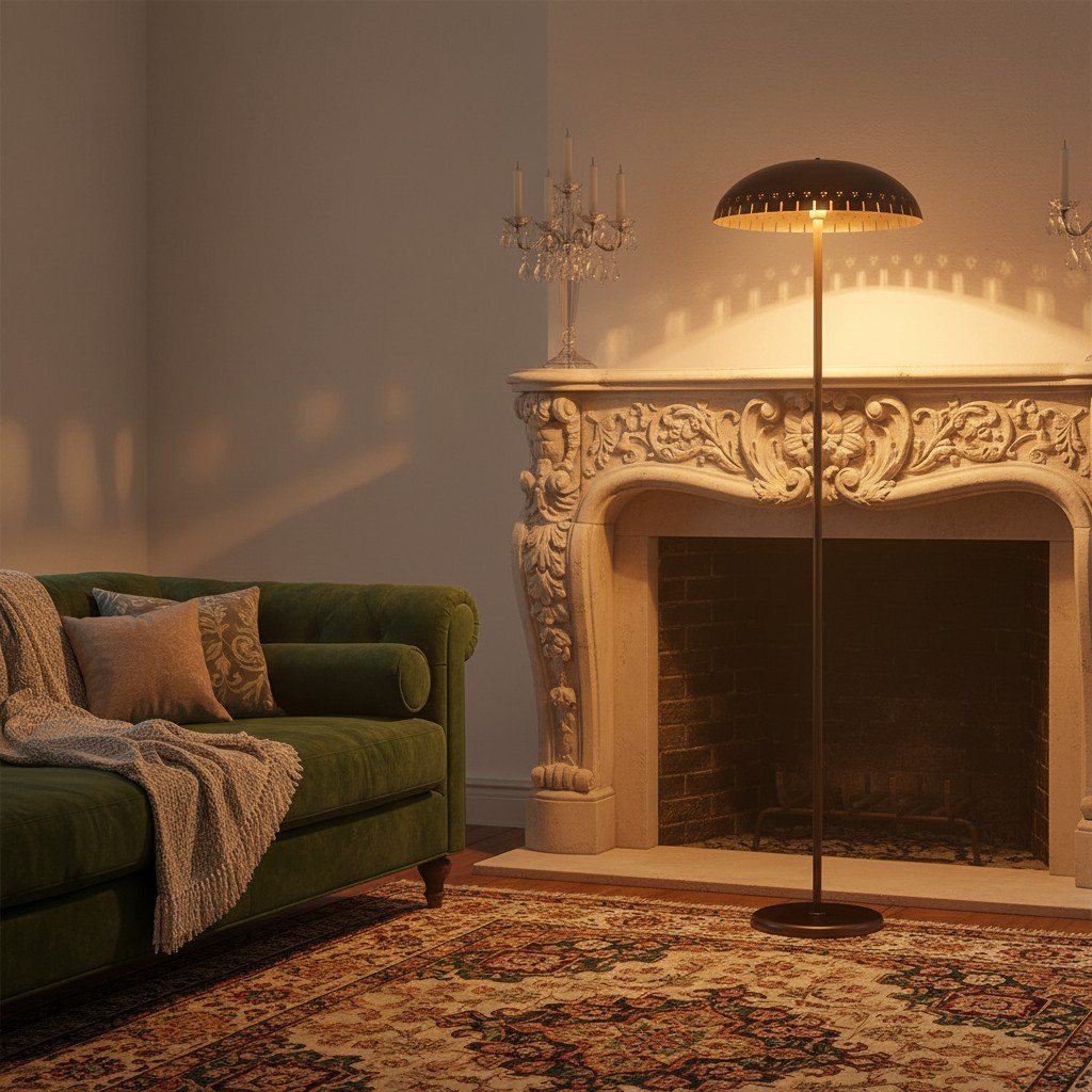 Lustrona metalen staande vloerlamp – moderne halfkoepel kap accentverlichting voor woninginrichting