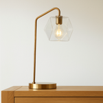 Load image into Gallery viewer, Talvior Luminous Geometric Faceted Glass Table Lamp
