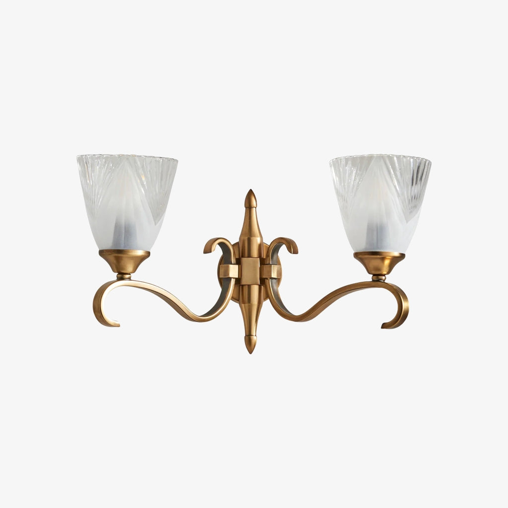 Lunetal Double-Head Wall Sconce – Vintage Metal Glass for Hallway and Bedroom