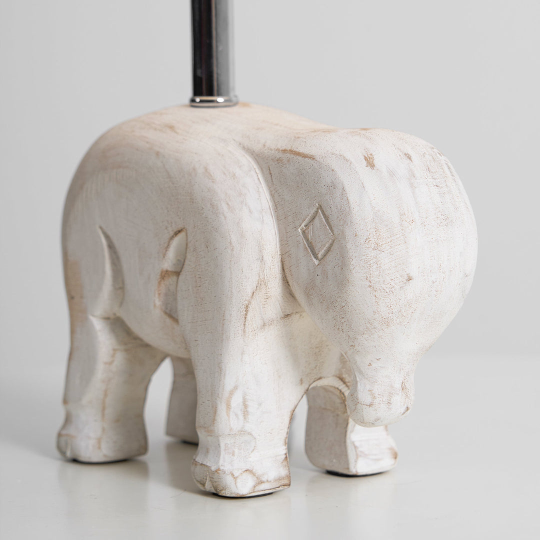 Lámpara de Mesa de Madera Tallada con Animal