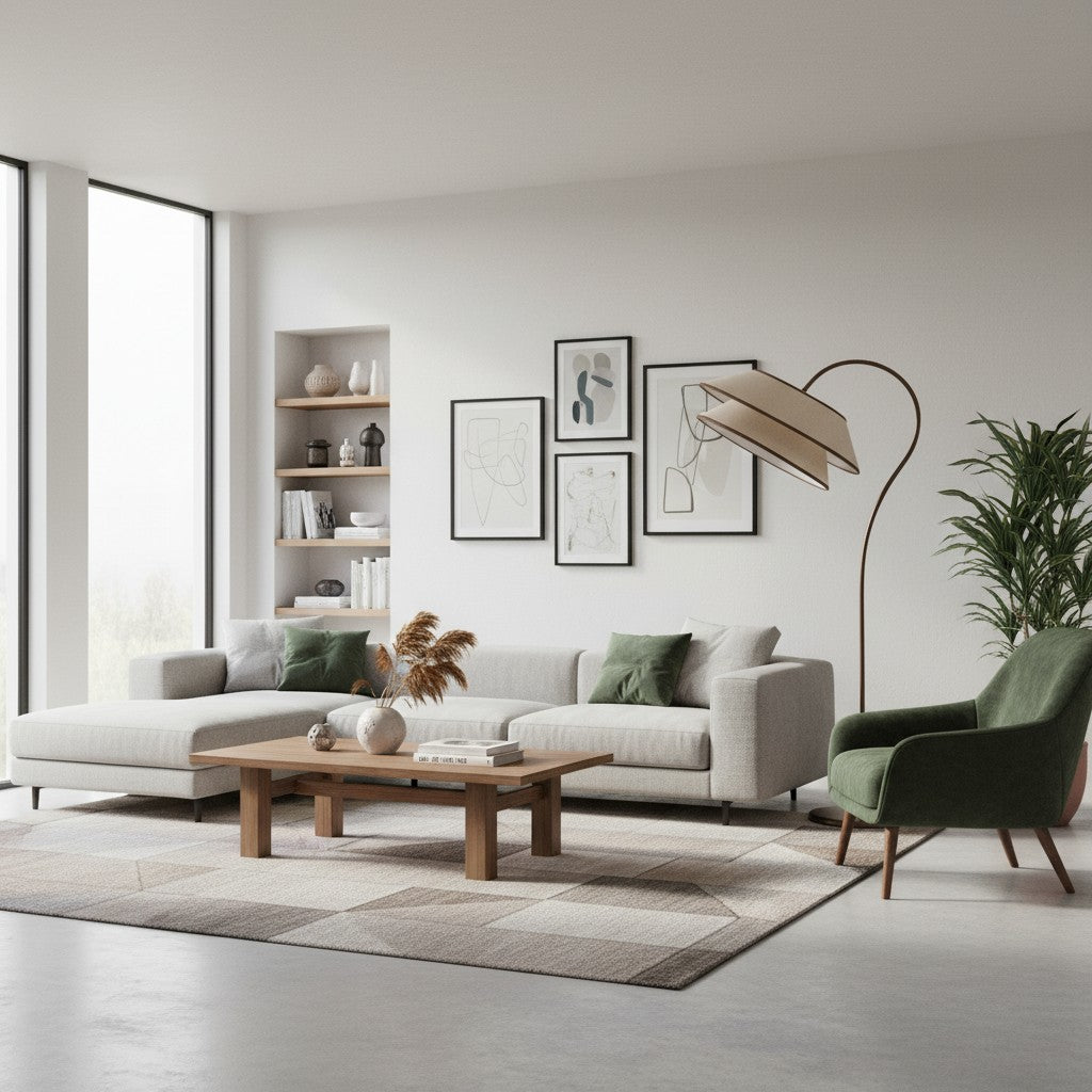 Tarivon Stacked Floor Lamp – Modern Antique Linen Shade for Bedroom & Living Room