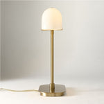 Load image into Gallery viewer, Ferosa Boat-Shaped Lampshade Table Lamp – Vintage Bronze Finish with Milk Glass Shade
