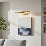 Afbeelding laden in galerijweergave, Aurix Schilderijlamp – Slank Ontwerp met Gewikkelde Middenbalk Metalen Afwerking Wandlamp voor Galerij &amp; Hal