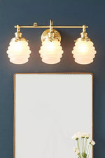 Afbeelding laden in galerijweergave, Capigia glazen metalen wandlamp voor badkamer - moderne badkamerverlichting met elegante stijl
