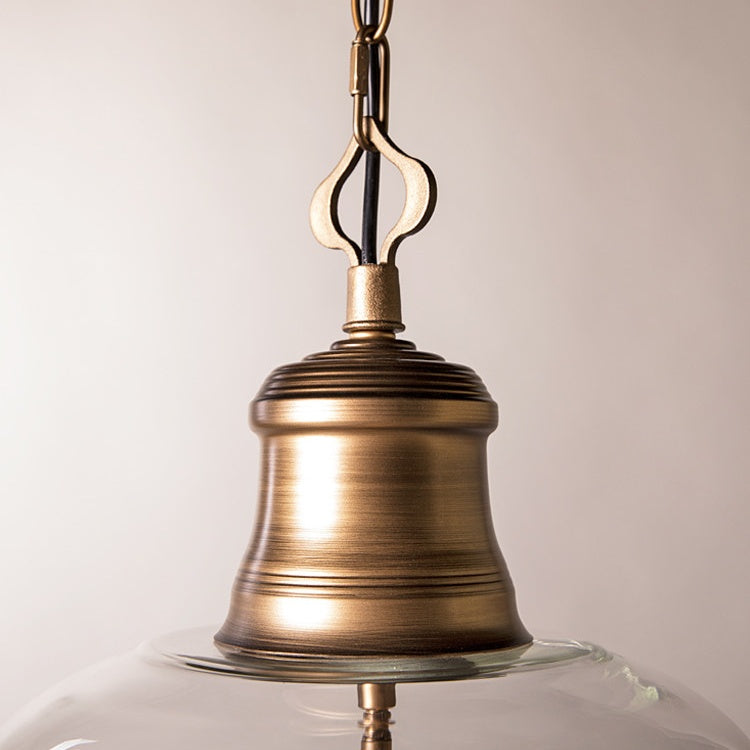 Vintage Glass Metal Pendant Light