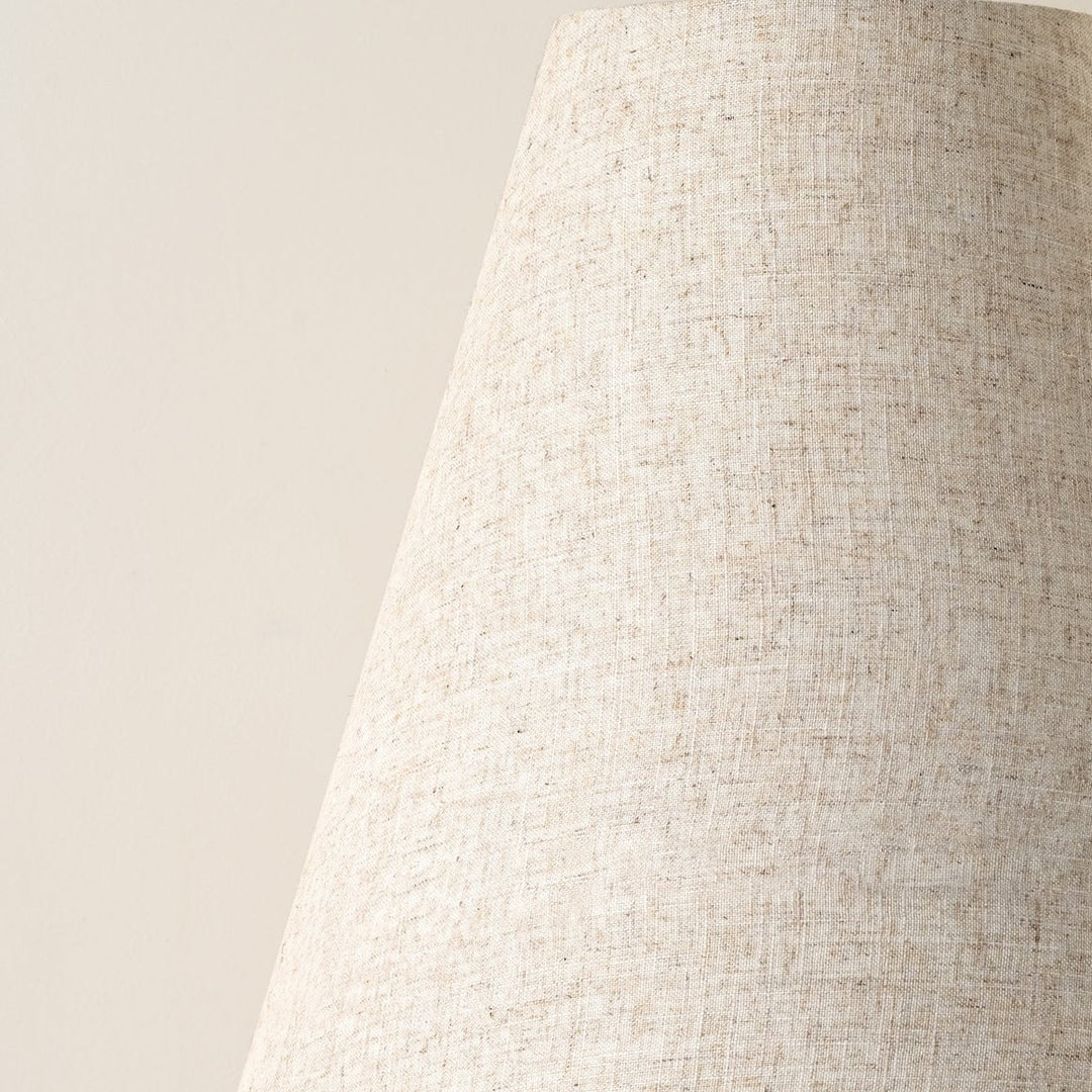 Zalen Floor Lamp - Layered Linen Pendant Design Aged Brass-Metal Lamp for Living Room