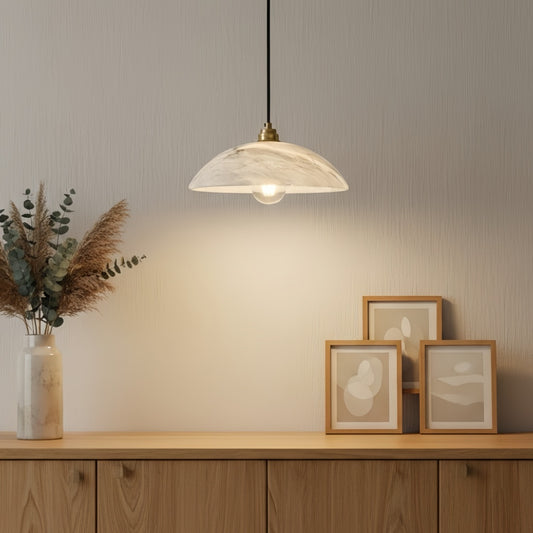 Alariv Elegante Albast Koepel Hanglamp - Moderne Steenverlichting voor Eet- of Woonkamer