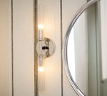 Load image into Gallery viewer, Bravira Ribbed Glass Wall Lamp - Tube Metal Light in Classic Finishes
