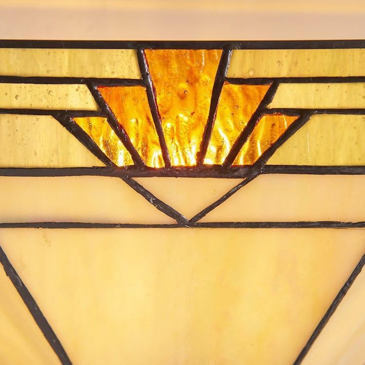 TF Nevada Ziggurat Wandlamp — Art Deco Glas-in-Lood Wandlamp voor Gangen & Woonkamers