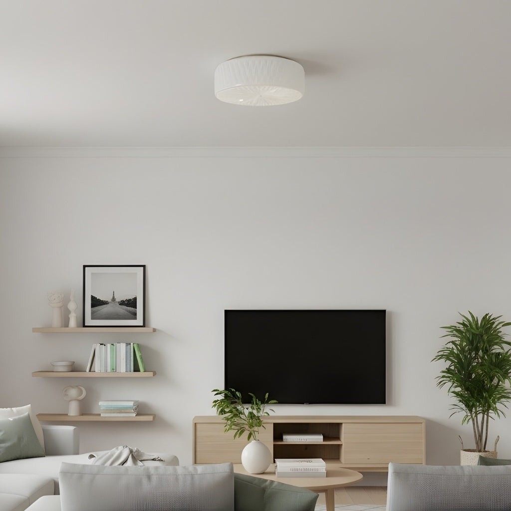 Mistaro Minimal Glass Ceiling Lamp - Flush Mount Design for Living Room and Bedroom
