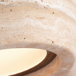 Charger l'image dans la visionneuse de la galerie, Yellow travertine pendant shade close texture detail