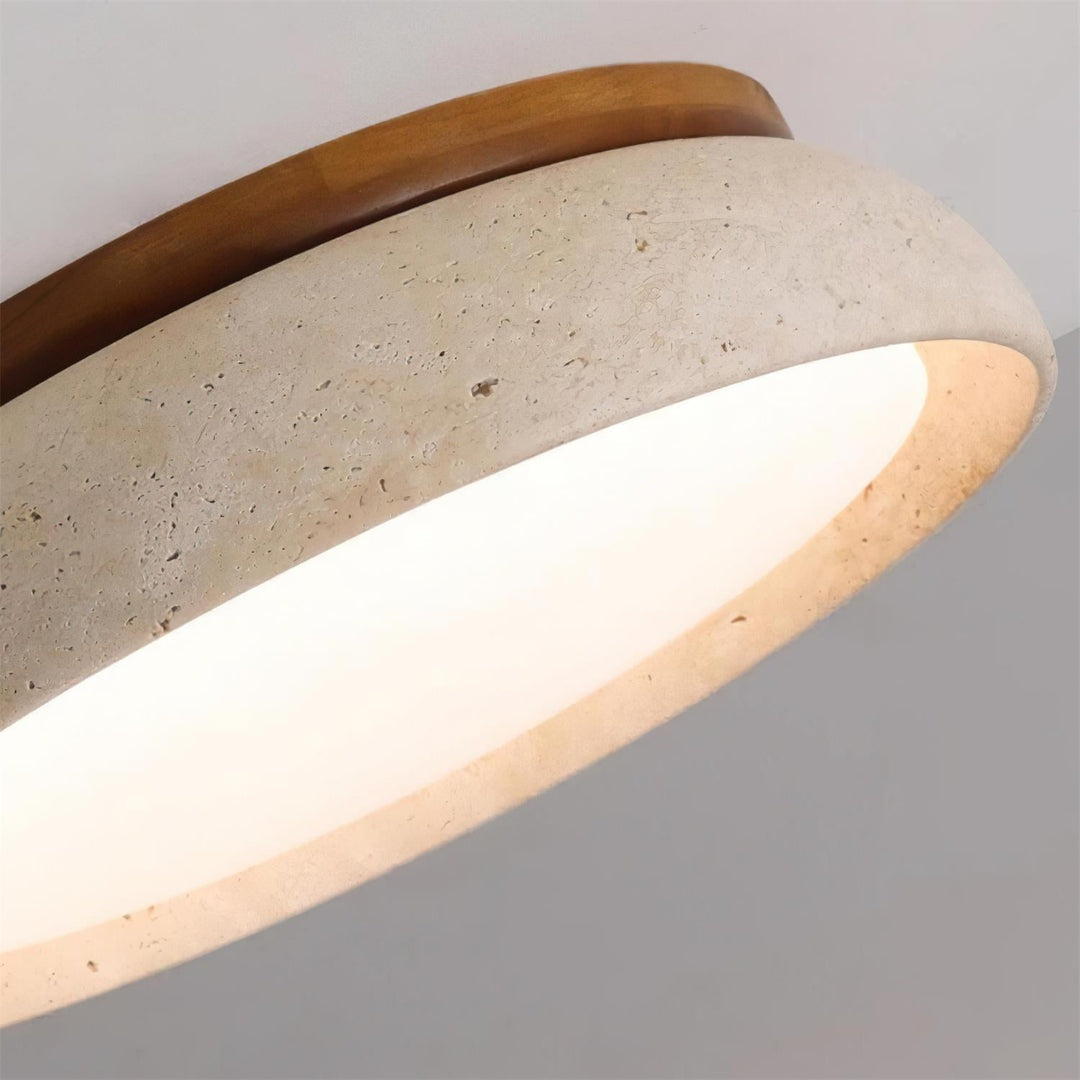 Lámpara de Techo Redonda Torvella Disco Escultórico de Montaje Empotrado - Iluminación Natural Moderna para Dormitorio