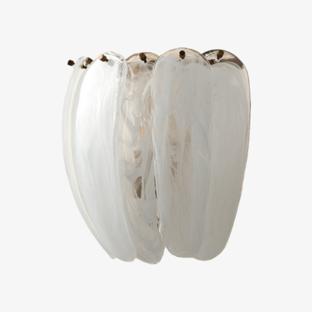 Velora Alabaster Tinten Gebogen Glazen Wandlamp - Sculpturaal Elegante Metalen Details voor Slaapkamer of Hal